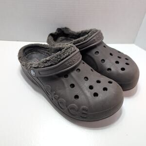 Crocs Faux Fur Lined Chocolate Brown Men's 8 Women's 10
